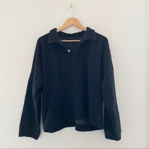 Brandy Melville Black Collared Pullover